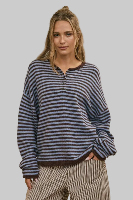 Mocha Blue Henley